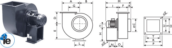 Центробежный вентилятор O.ERRE CS 350 4T