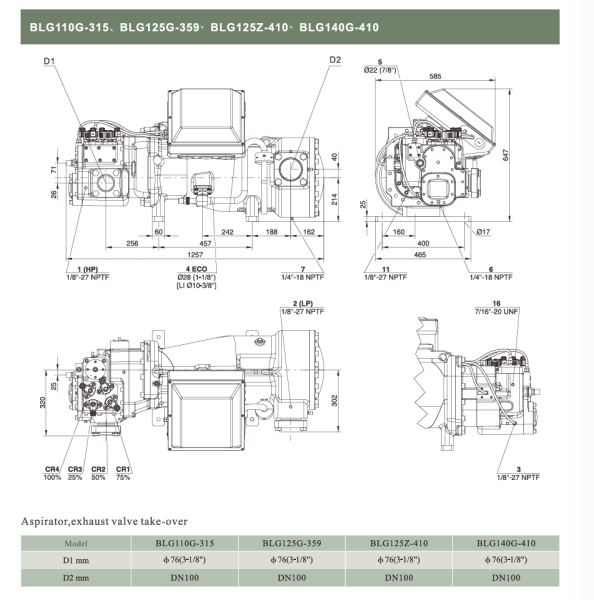 Винтовой холодильный компрессор BLG125Z-410. Аналог Bitzer HSN8571-125. КСК Трейд г.Москва